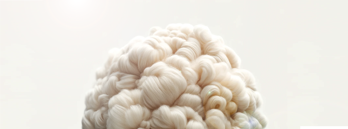 Close-up of pure Merino wool fabric showing its soft, fine, and natural texture.