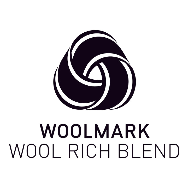 Woolmark Wool Rich Blend logo featured on Merino Protect garments, certifying a high wool content with trusted quality and comfort.
