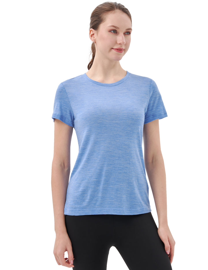 Women’s 100% Merino Wool T-Shirt Blue Bell - MT28