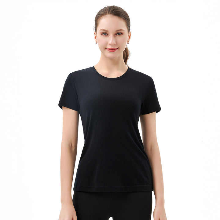 Camiseta De Lana Merino Mujer Negro - MT26 