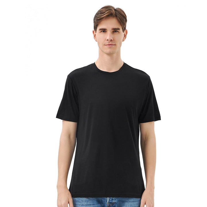 T-Shirt aus Merinowolle für Herren, Schwarz – MT25 