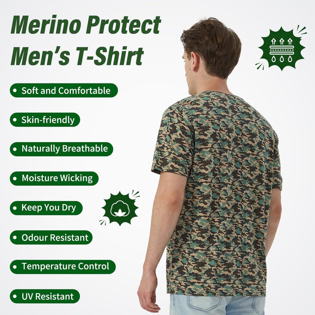 Men's 100% Merino Wool T-Shirt Camo - MT01