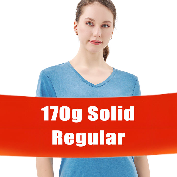 Women’s 100% Merino Wool V Neck T-Shirt Emerald - MT10