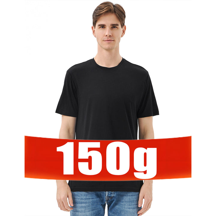 T-Shirt aus Merinowolle für Herren, Schwarz – MT25 