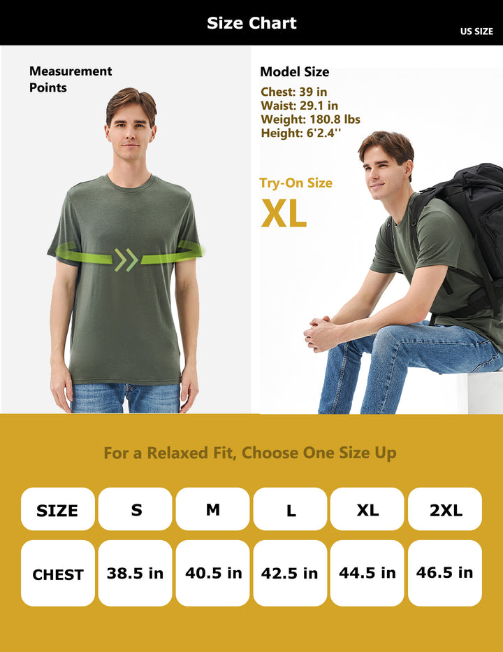 Men's Merino 150g Classic Short Sleeve T-Shirt Olive Green