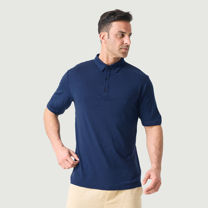 Poloshirts für Herren aus 100 % Merinowolle, Schwarz – MT24 