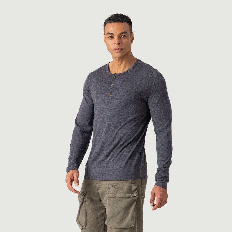 Men's Merino 170g Henley Long Sleeve