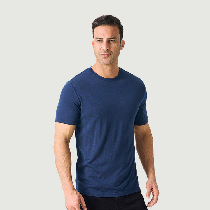 Camiseta Hombre 100% Lana Merino Negra - MT01 