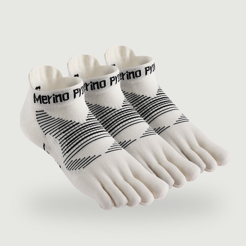 Merino Hike Lightweight No‑Show Five-Toe Socks - 3 Pairs