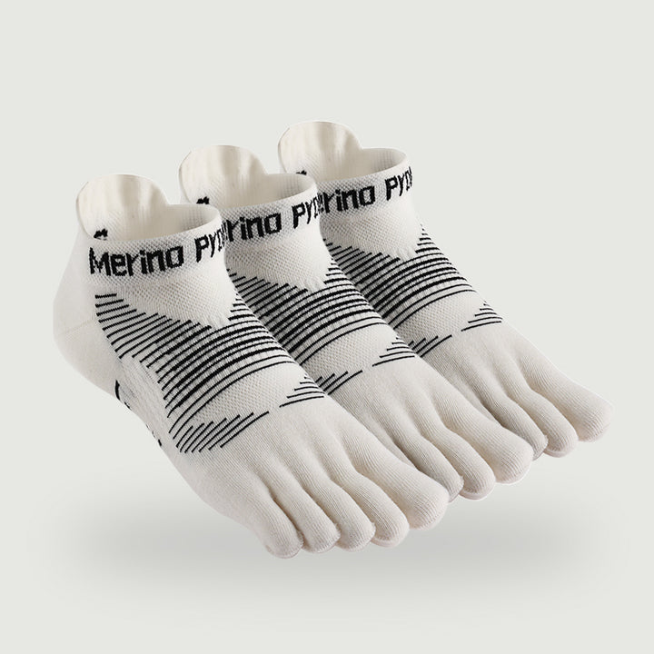 Merino Hike Lightweight No‑Show Five-Toe Socks - 3 Pairs