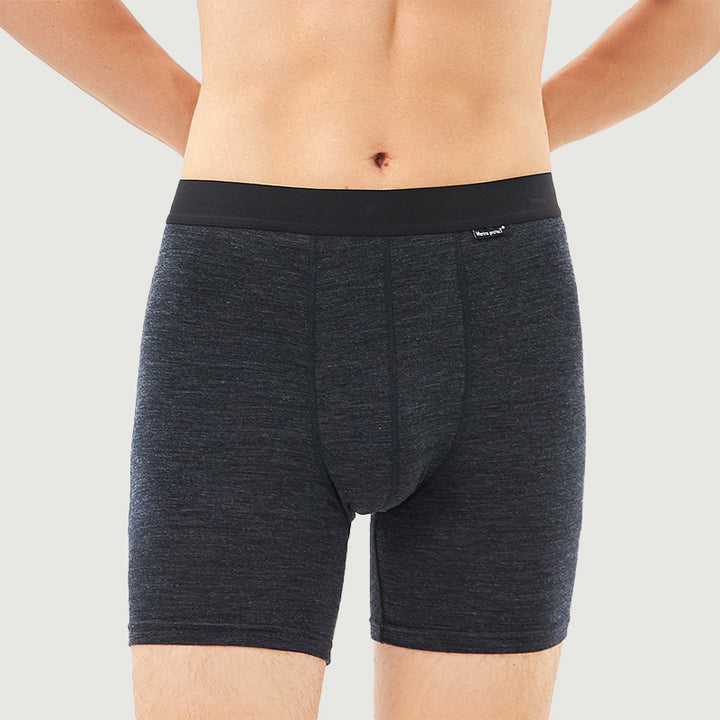 Herren-Boxershorts aus 100 % Merinowolle, Schwarz – MT15