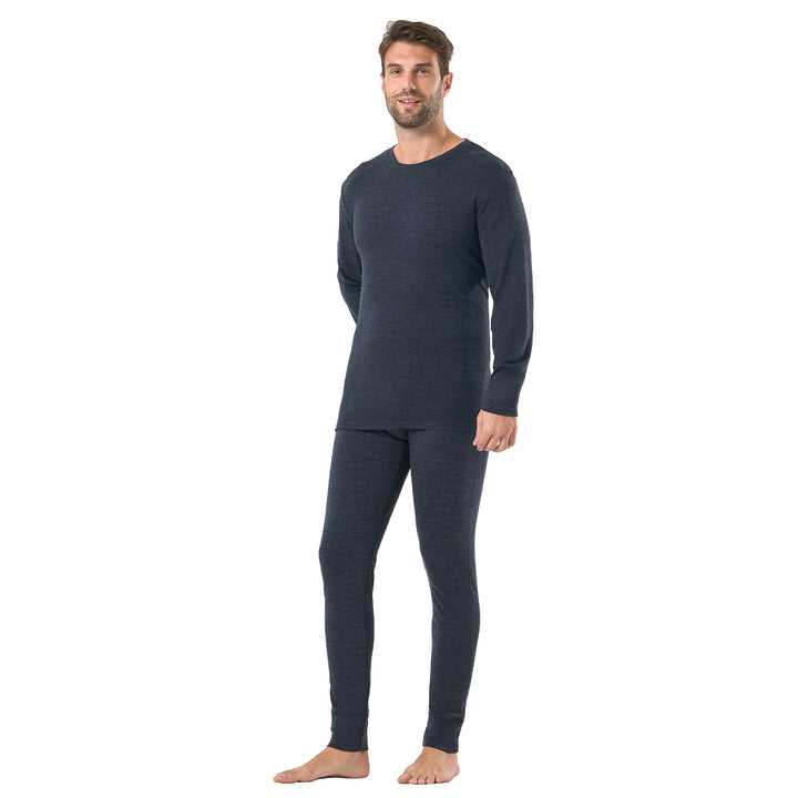 Men's Merino 250 Thermal Base Layer Set Black Grey Heather