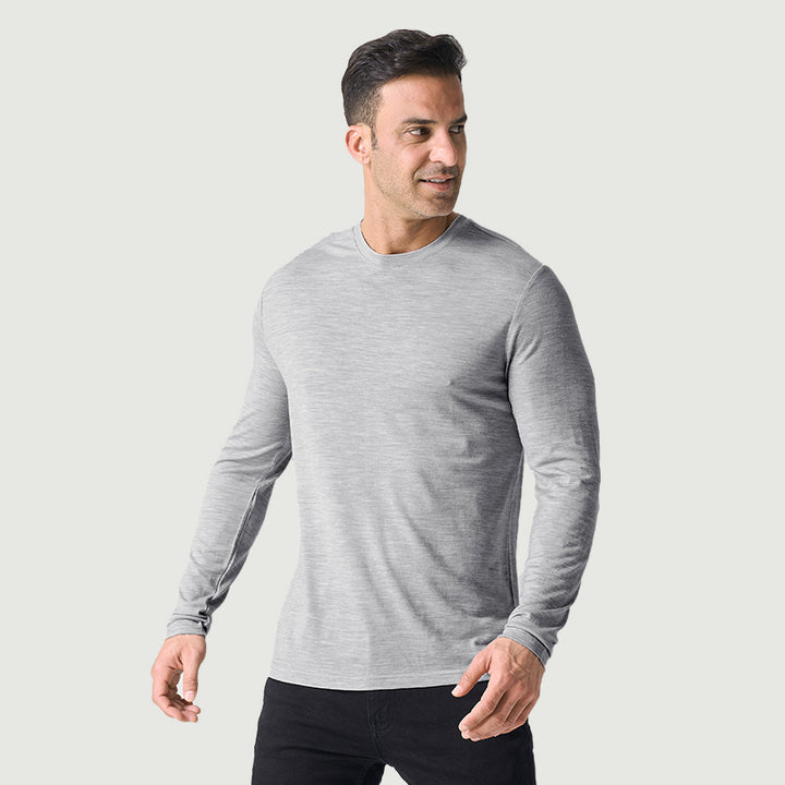 Basisschicht aus 100 % Merinowolle für Herren, Schwarz – MT03 
