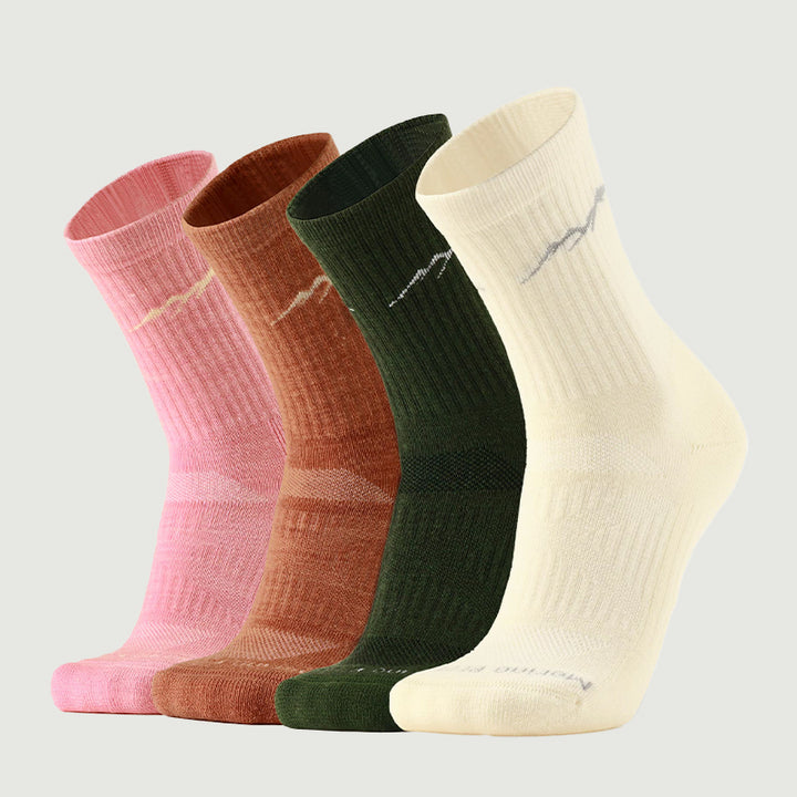 Damensocken aus Bio-Merinowolle, 4 Paar, Schwarz – MT17