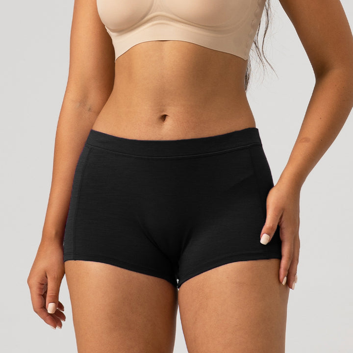 Herren-Boxershorts aus 100 % Merinowolle, Schwarz – MT15