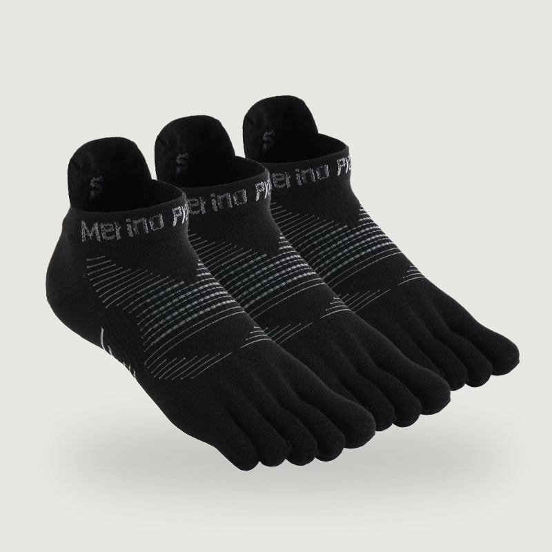 Merino Hike Lightweight No‑Show Five-Toe Socks - 3 Pairs