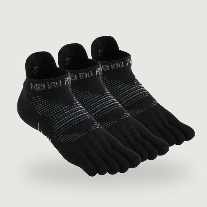 Merino Hike Lightweight No‑Show Five-Toe Socks - 3 Pairs