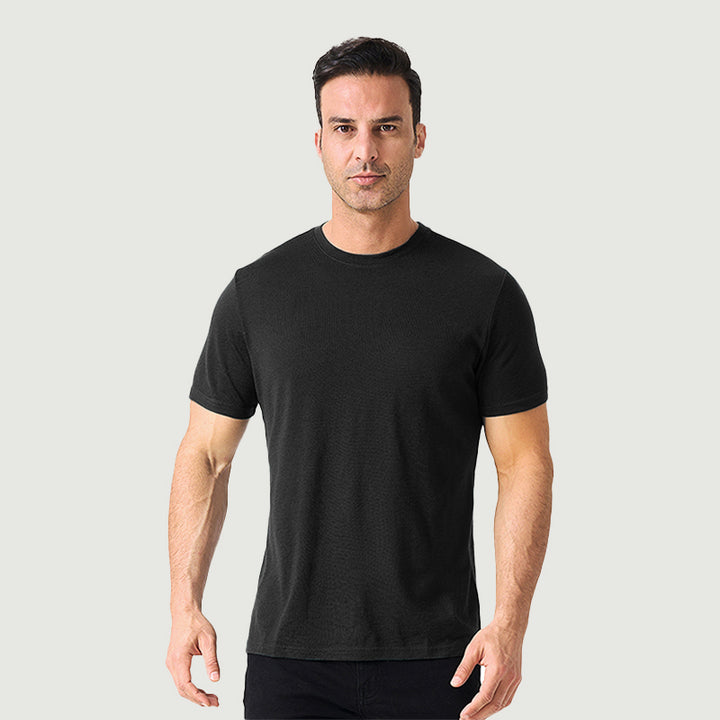 Camiseta Hombre 100% Lana Merino Negra - MT01 