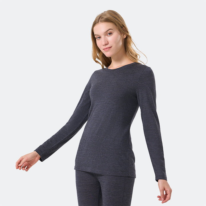 Camiseta Mujer 100% Lana Merino Manga Larga Negro - MT04
