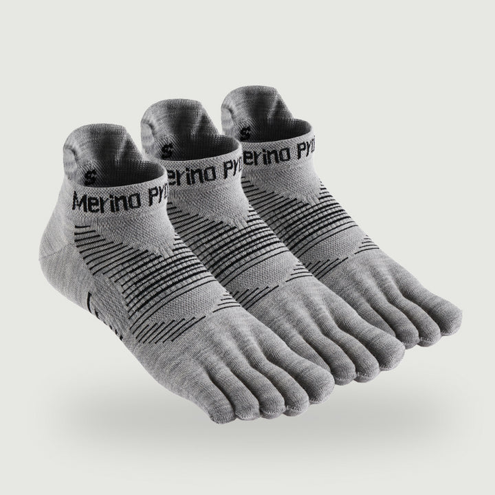Merino Hike Lightweight No‑Show Five-Toe Socks - 3 Pairs