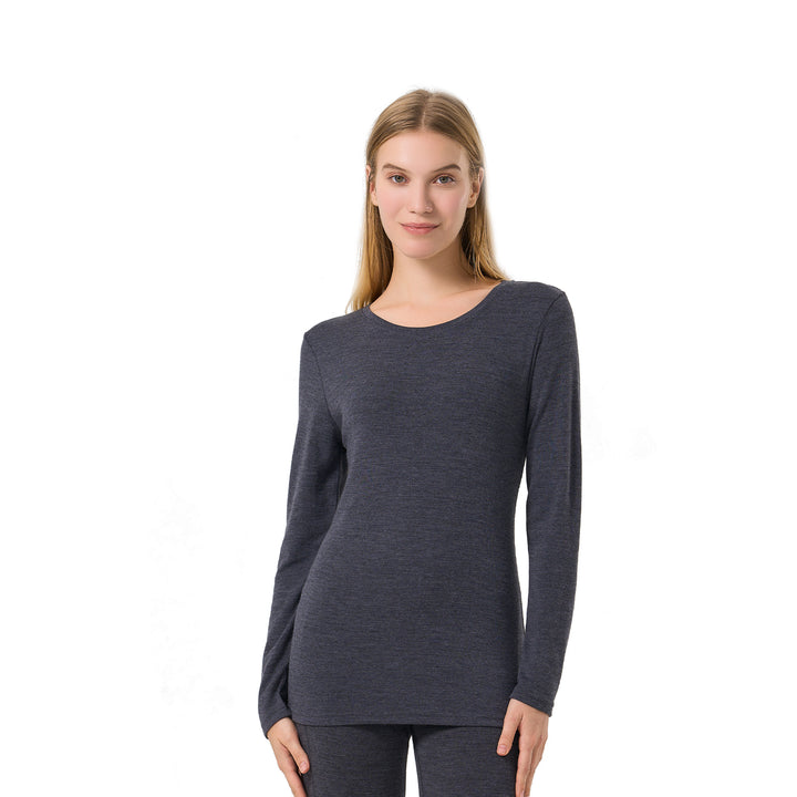 Women's Merino 250 Long Sleeve Crewe Thermal Top Dark Grey Heather