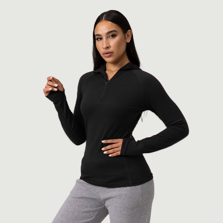 Women’s Merino 200g Long Sleeve Half Zip Hoodie