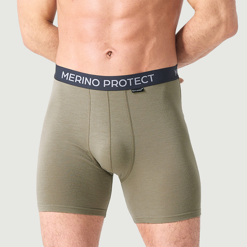 Herren-Boxershorts aus 100 % Merinowolle, Schwarz – MT15