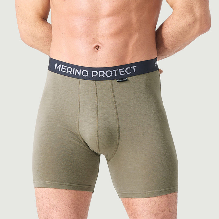 Herren-Boxershorts aus 100 % Merinowolle, Schwarz – MT15