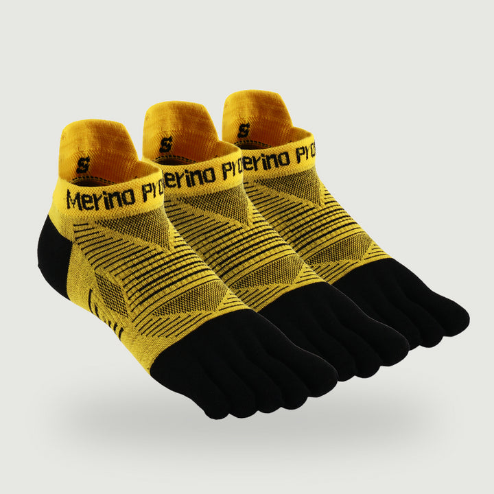 Merino Hike Lightweight No‑Show Five-Toe Socks - 3 Pairs