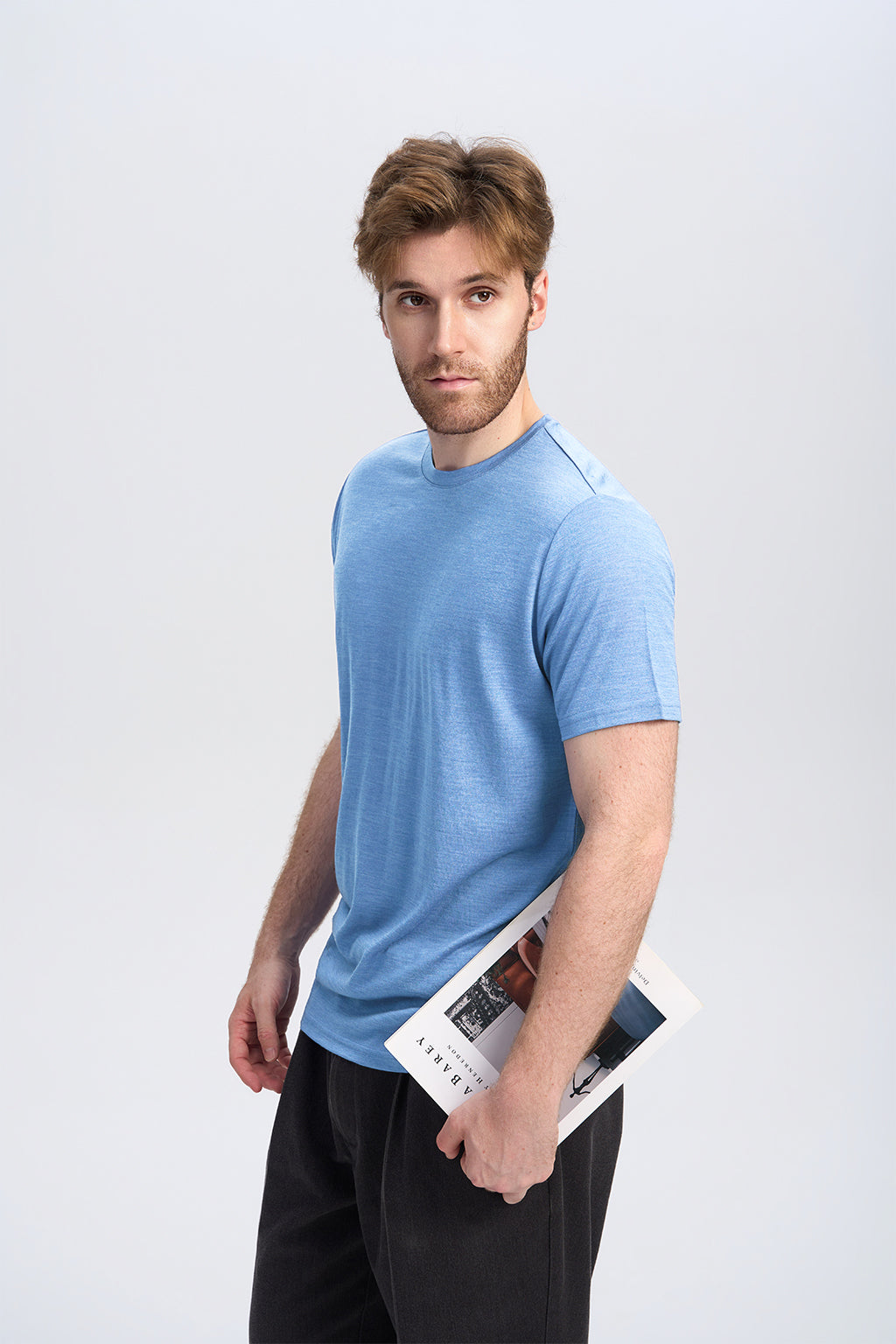 Camiseta de Lana Merino 150g con Cuello Redondo para Hombre