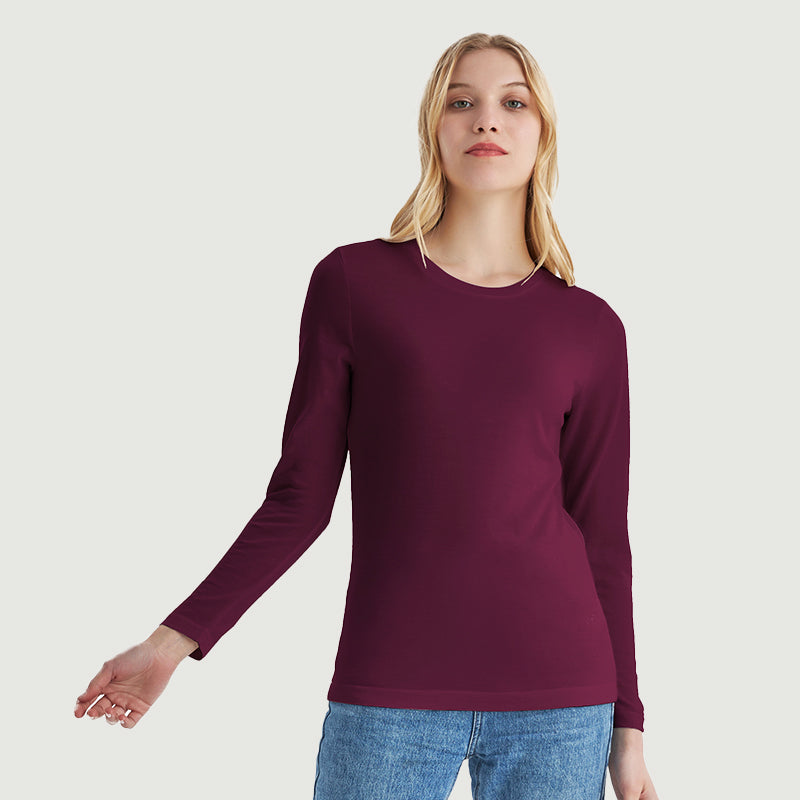 Camiseta Mujer 100% Lana Merino Manga Larga Negro - MT04