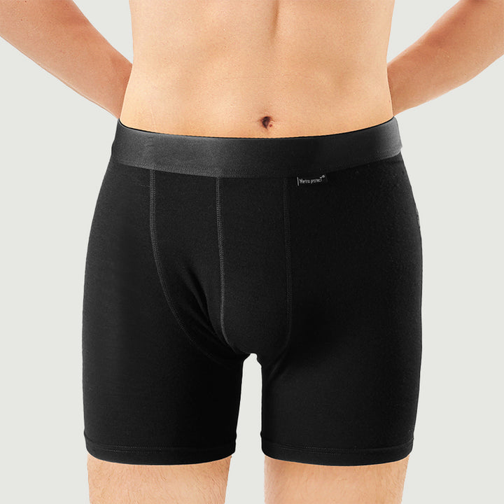 Herren-Boxershorts aus 100 % Merinowolle, Schwarz – MT15