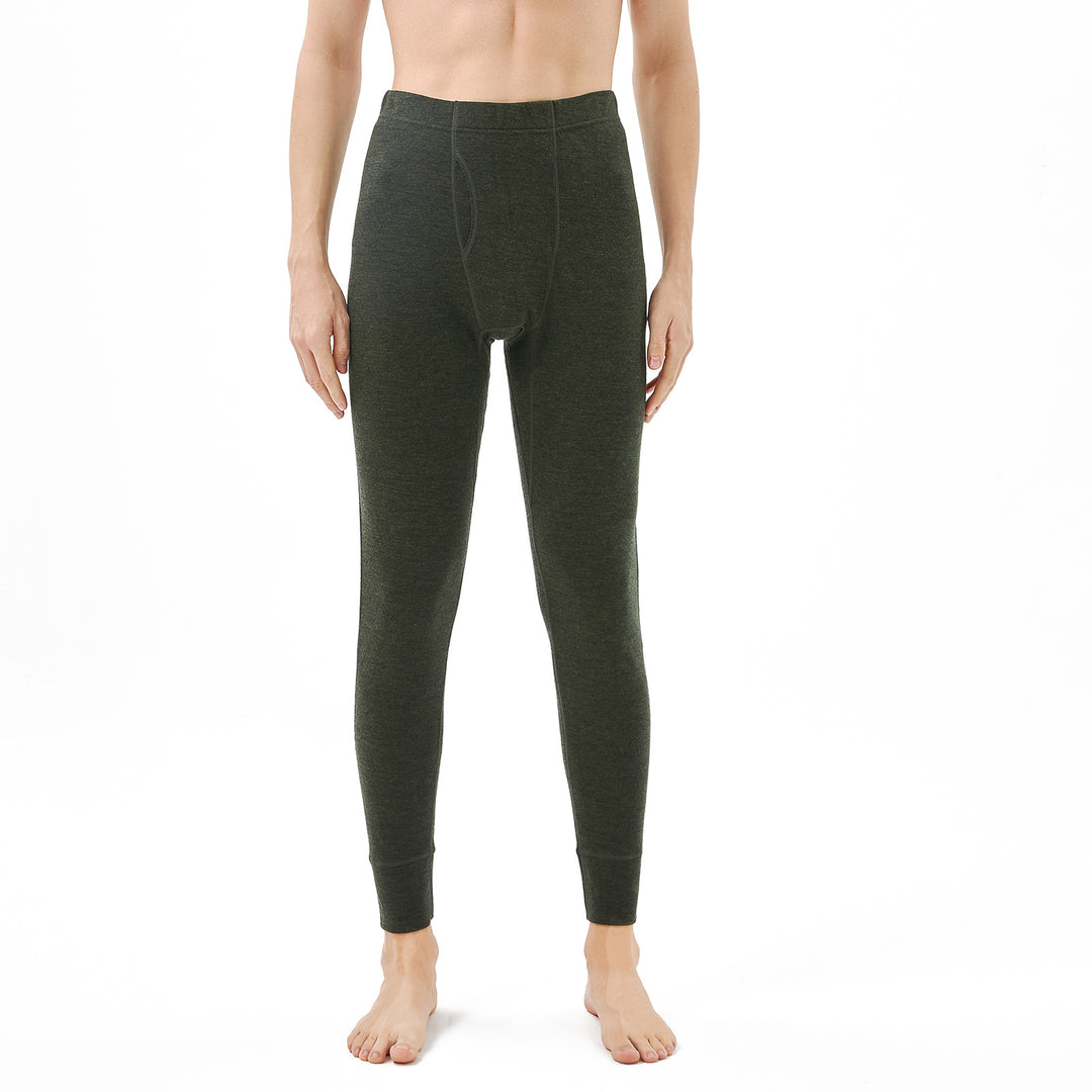 Men's 100% Merino Wool Base Layer Thermal Underwear Army Green - MT22