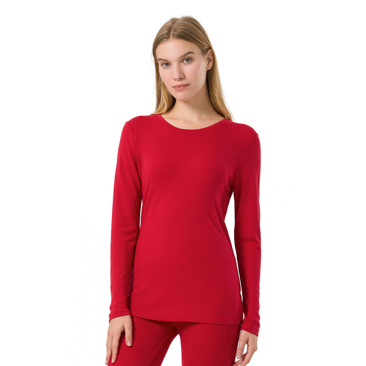 Women's Merino 250 Long Sleeve Crewe Thermal Top Equestrian Red