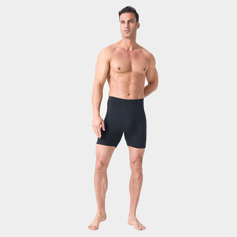 Herren-Boxershorts aus 100 % Merinowolle, Schwarz – MT15