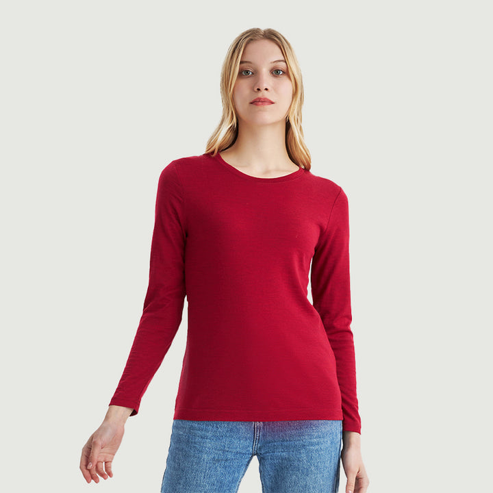 Camiseta Mujer 100% Lana Merino Manga Larga Negro - MT04