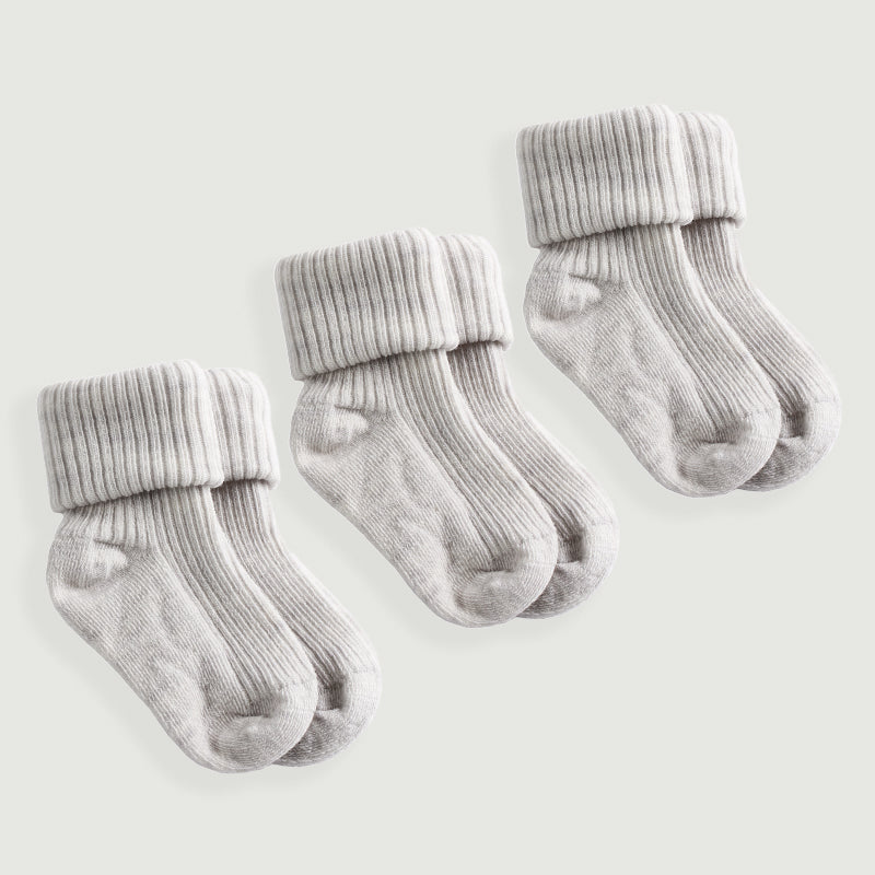 Polainas de cuello para niños de lana merino Azul Melange -MT13