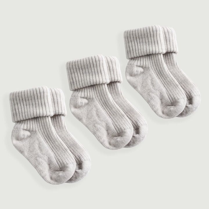 Polainas de cuello para niños de lana merino Azul Melange -MT13