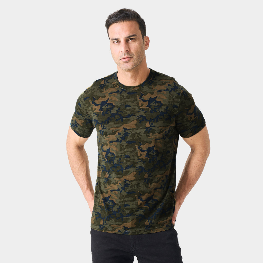 T-Shirt für Herren, 100 % Merinowolle, Schwarz – MT01 
