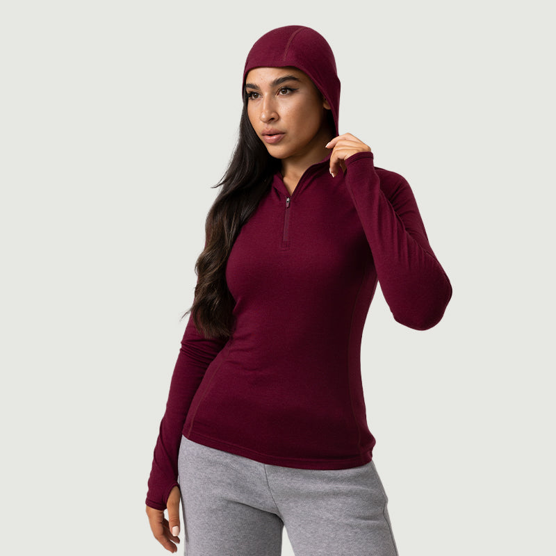 Women’s Merino 200g Long Sleeve Half Zip Hoodie