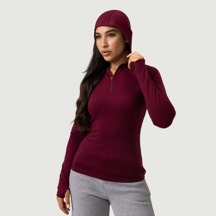 Women’s Merino 200g Long Sleeve Half Zip Hoodie