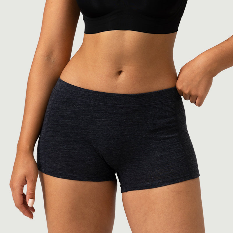 Herren-Boxershorts aus 100 % Merinowolle, Schwarz – MT15