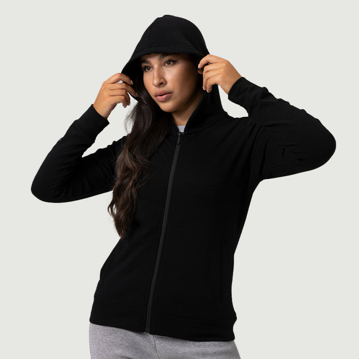 Women’s Merino 220g Long Sleeve Full Zip Hoodie