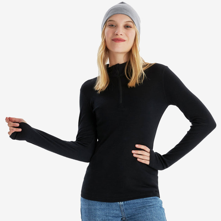 Camiseta Hombre 100% Lana Merino Negra - MT01 