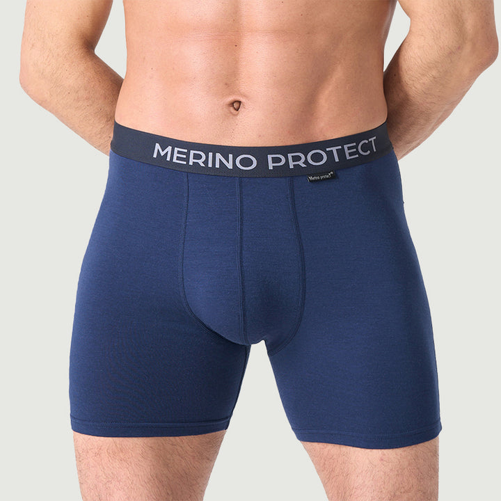 Herren-Boxershorts aus 100 % Merinowolle, Schwarz – MT15