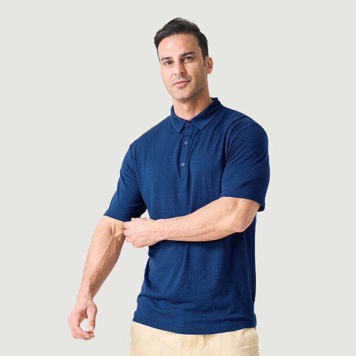 Poloshirts für Herren aus 100 % Merinowolle, Schwarz – MT24 