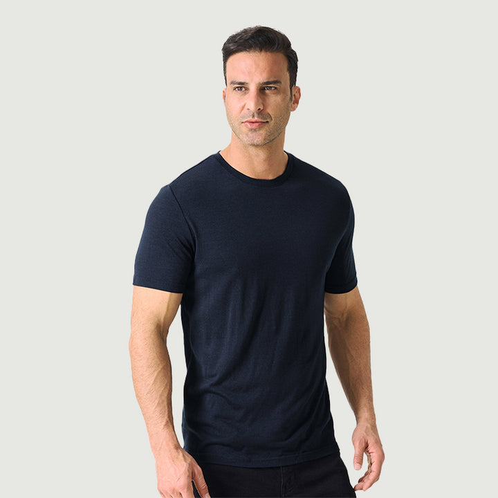 Camiseta Hombre 100% Lana Merino Negra - MT01 