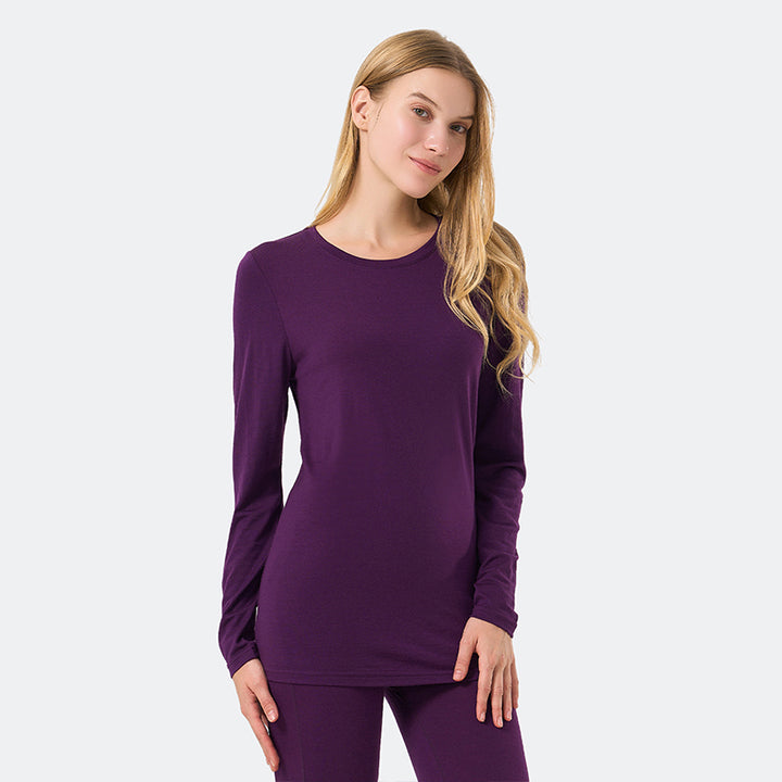 Camiseta Mujer 100% Lana Merino Manga Larga Negro - MT04