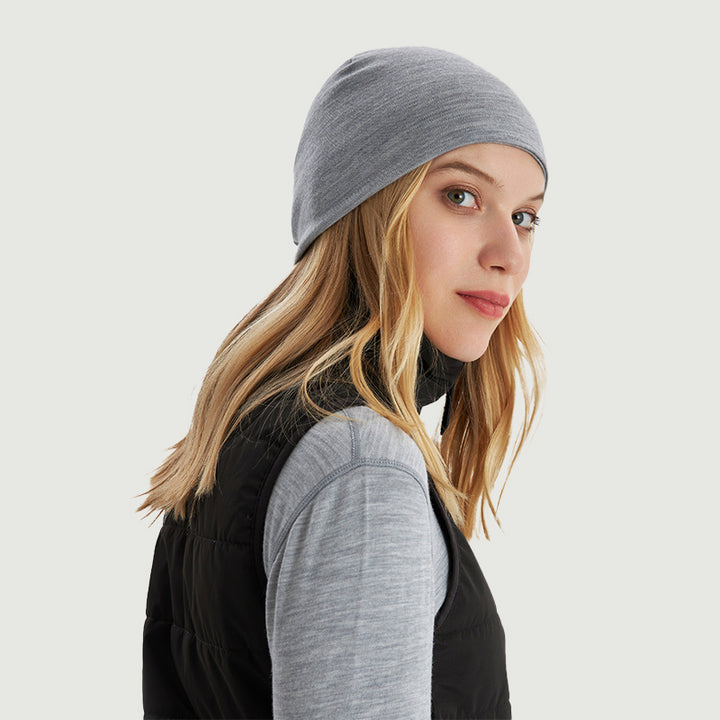 Gorro unisex 100% lana merino Gris Jaspeado - MT14 