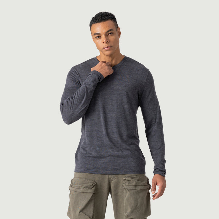 Men's  Merino 170g V-Neck Long Sleeve Top